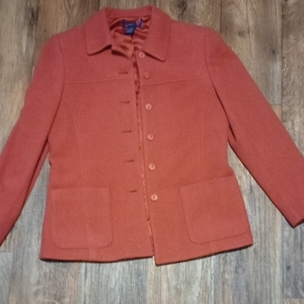 Women's Orange Lambswool Jacket Size 6